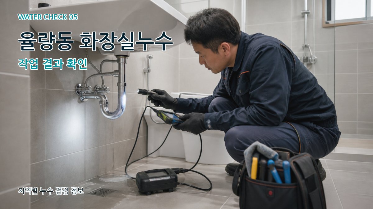 율량동 화장실누수 작업 결과 확인