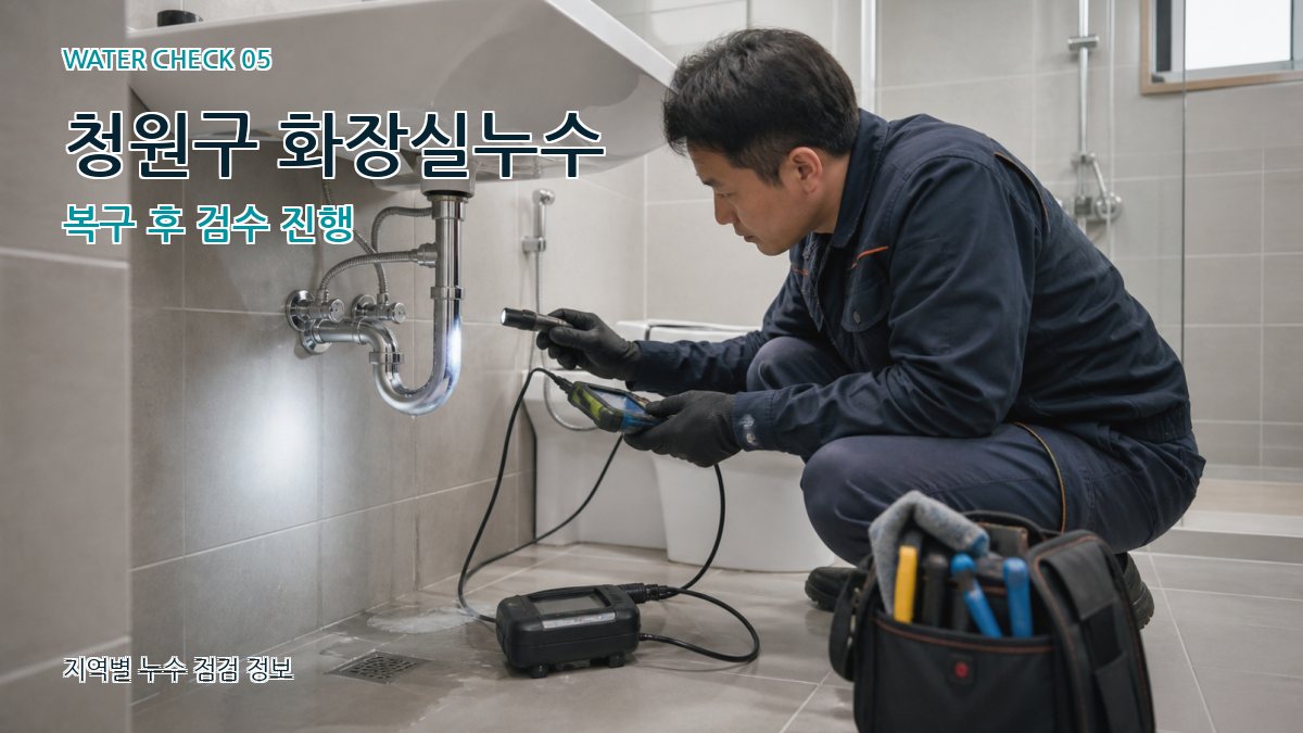 청원구 화장실누수 복구 후 검수 진행
