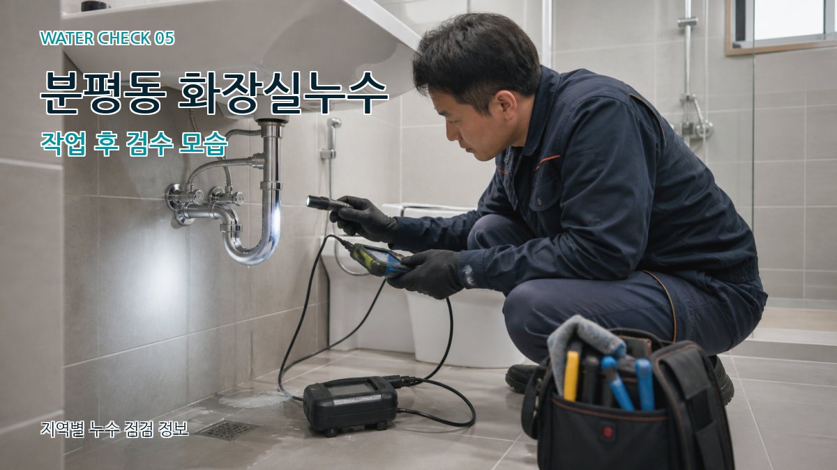 분평동 화장실누수 작업 후 검수 모습