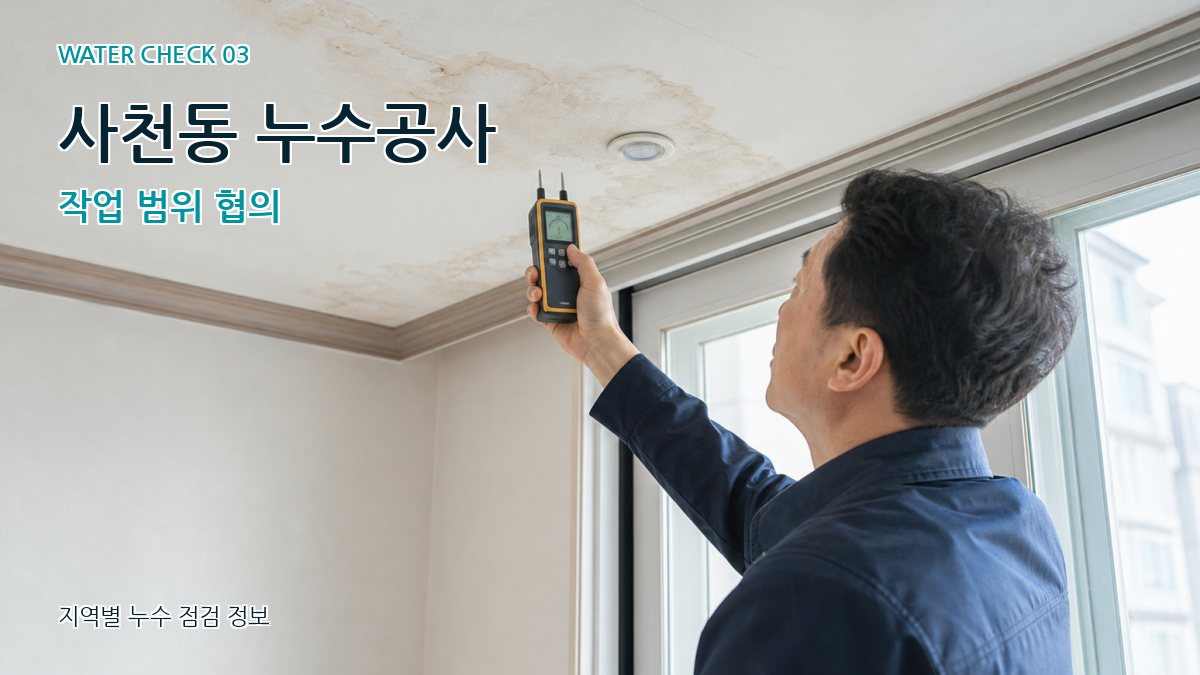 사천동 누수공사 작업 범위 협의