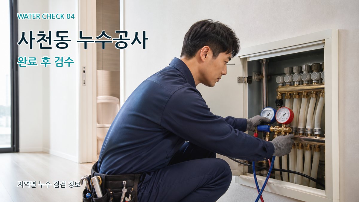 사천동 누수공사 완료 후 검수