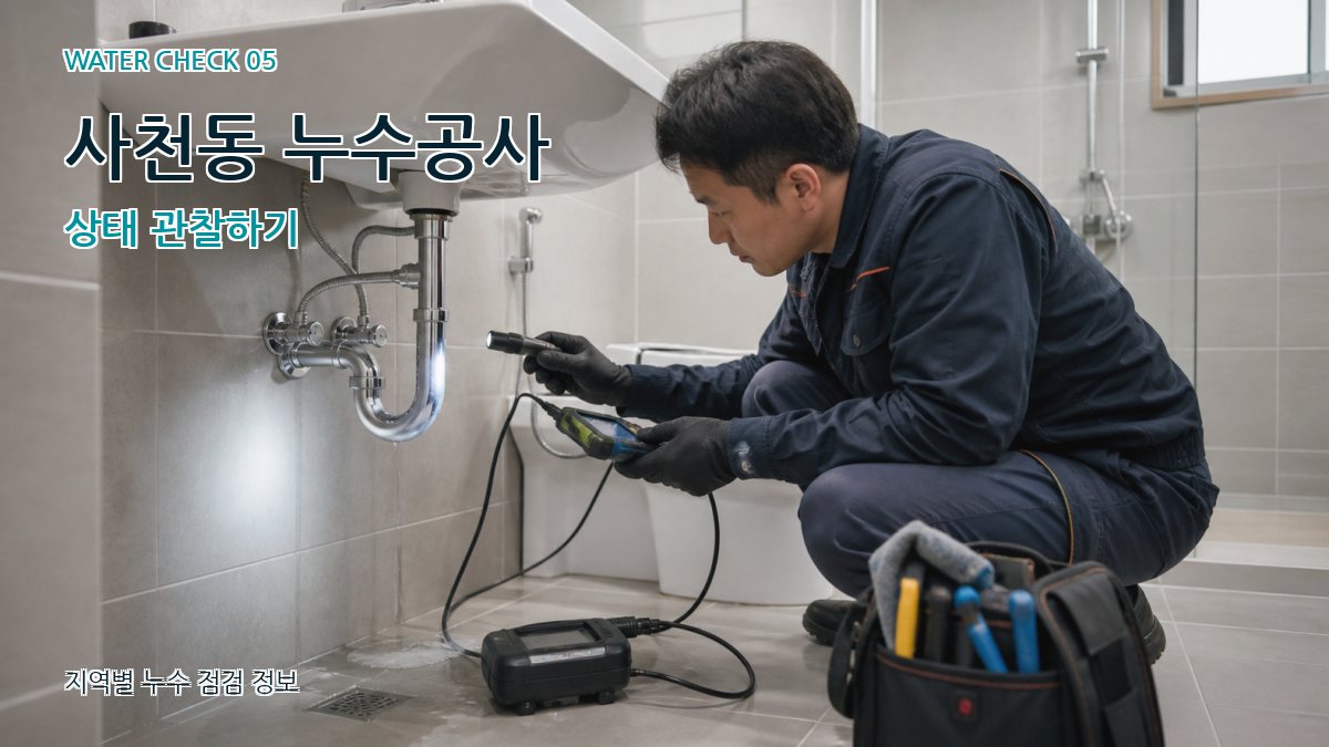 사천동 누수공사 상태 관찰하기