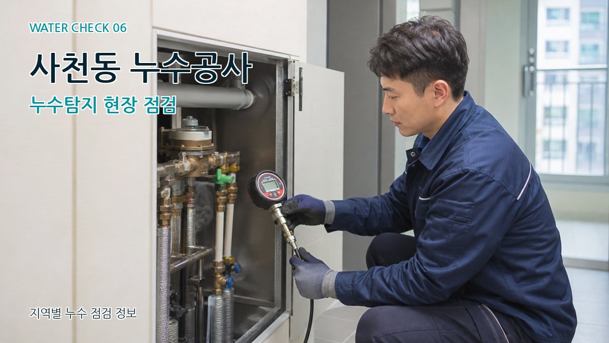 사천동 누수공사 누수탐지 현장 점검