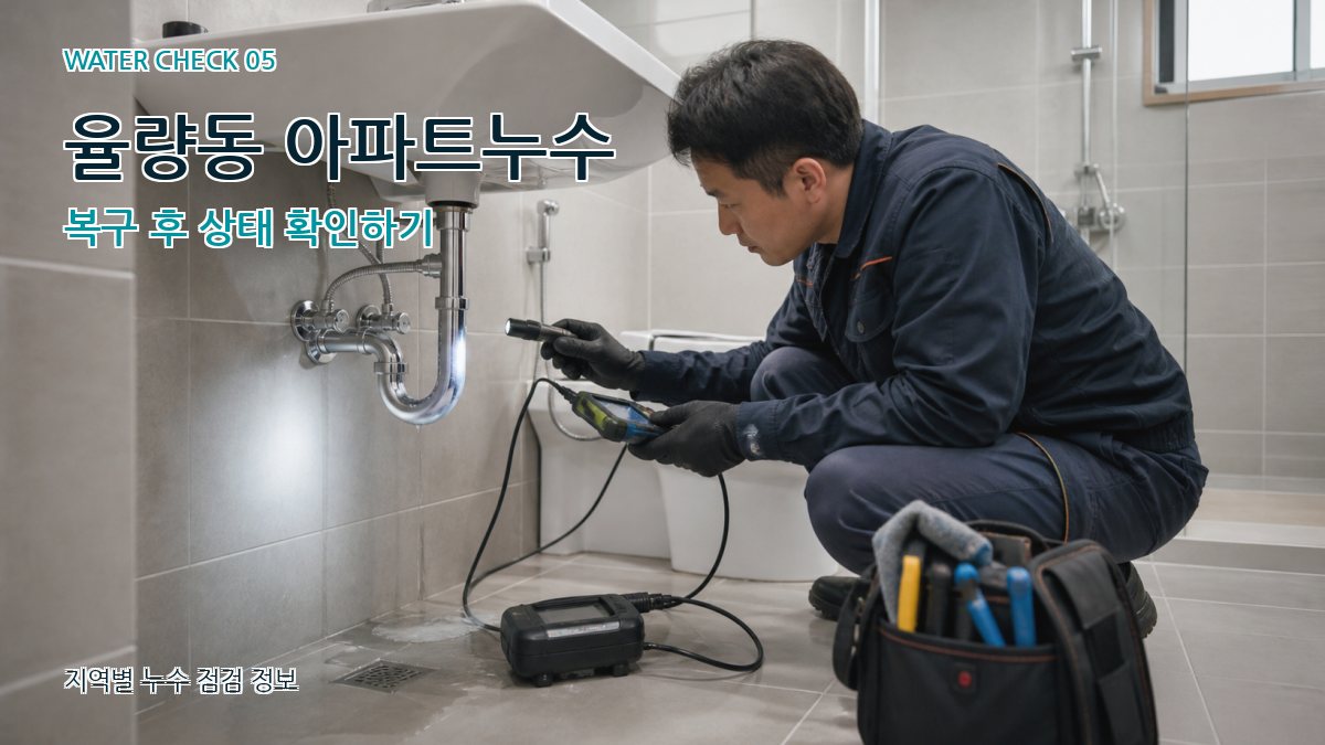 율량동 아파트누수 복구 후 상태 확인하기