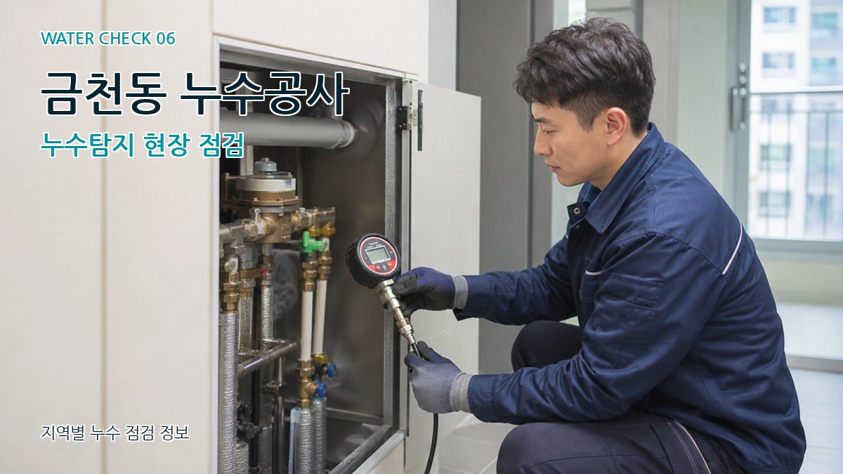 금천동 누수공사 누수탐지 현장 점검